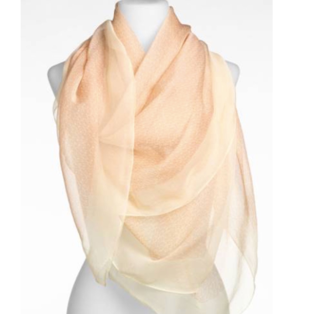 Tory Burch 'Logo Lattice' Silk Scarf Blush/Cream